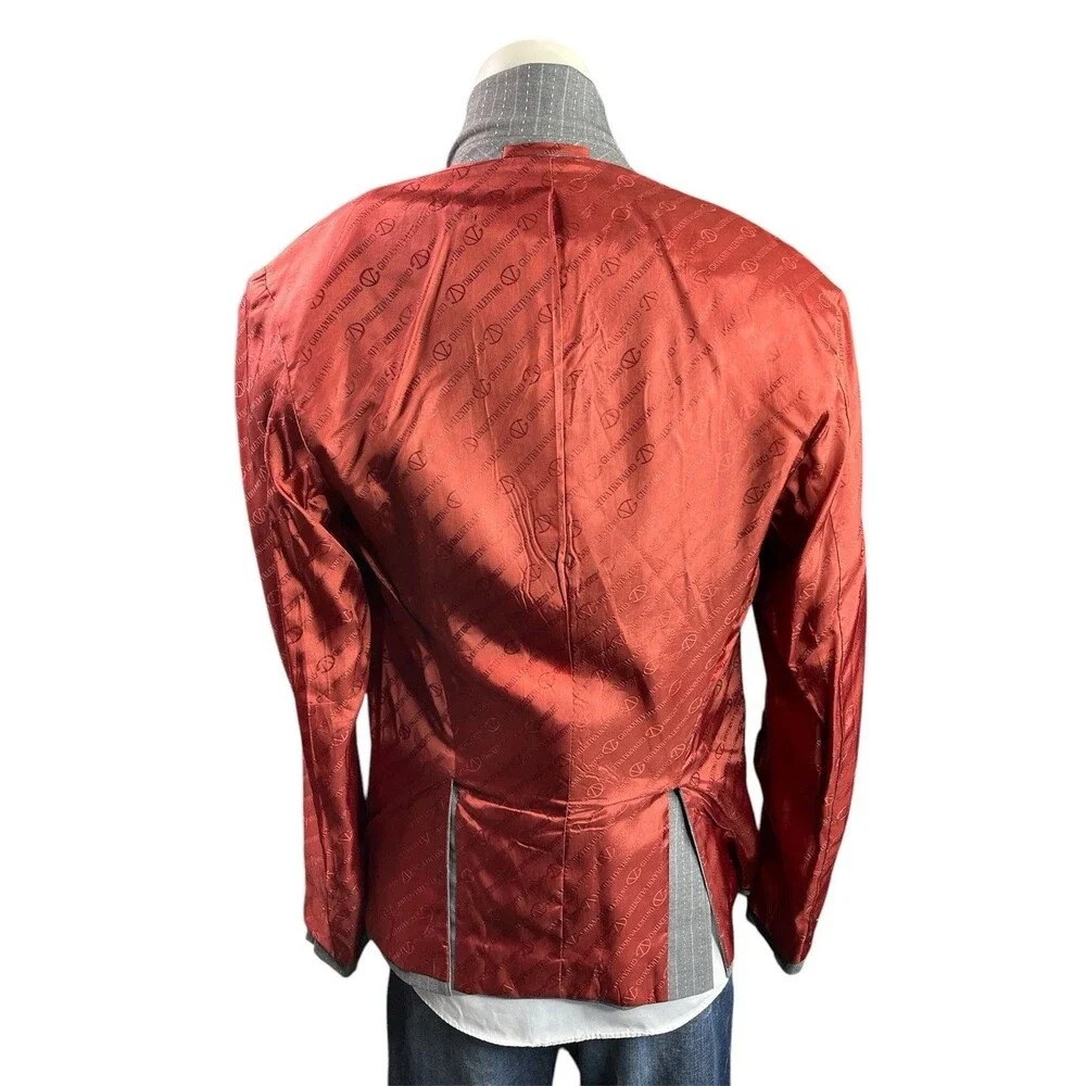 Giovanni Valentino Blazer Mens 34R Notched Lapel Gray Striped Sport Jacket
